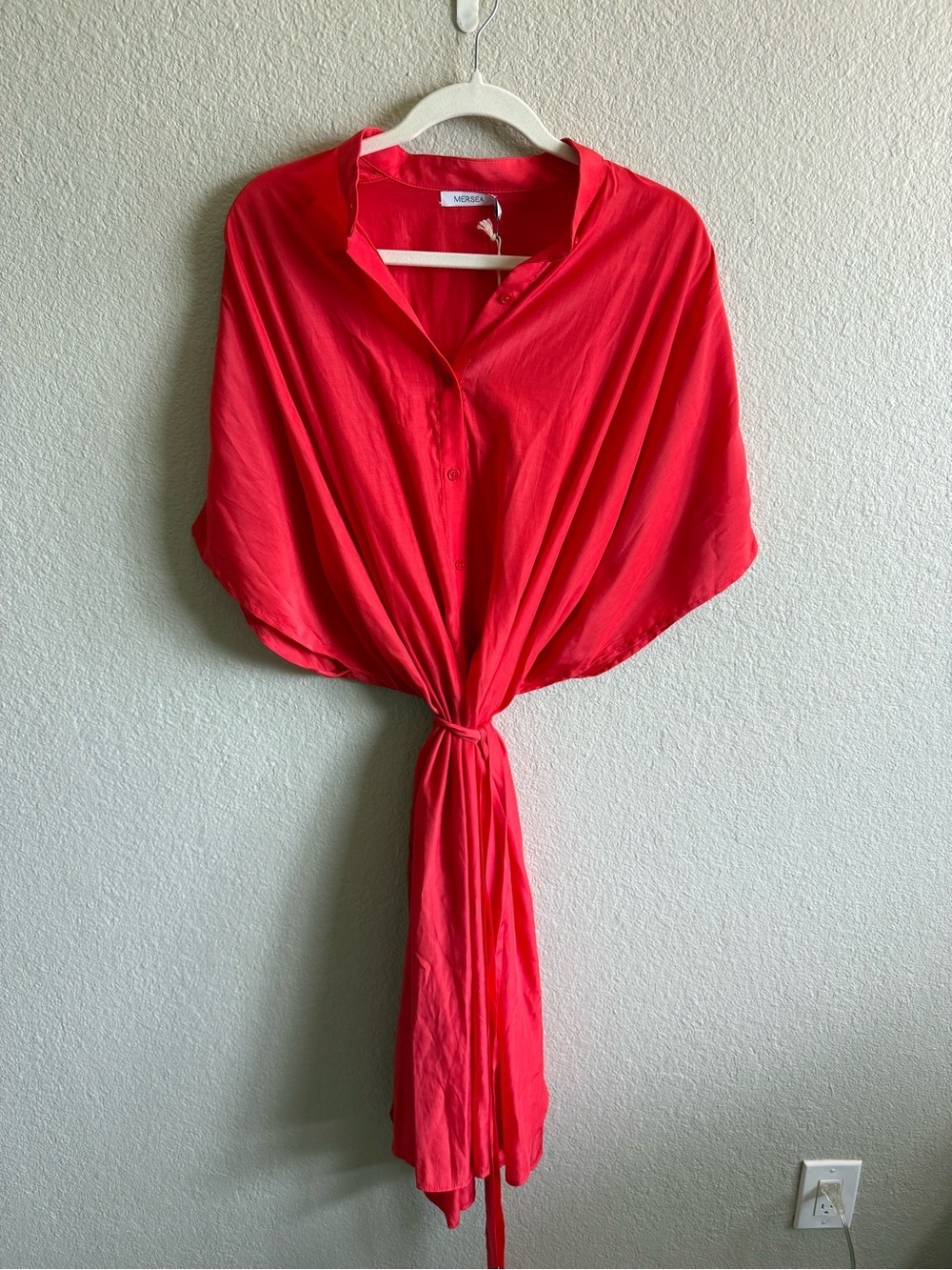 NWT MERSEA Mallorca Kaftan Dress Midi Tie Waist One Size Flowy Sundress